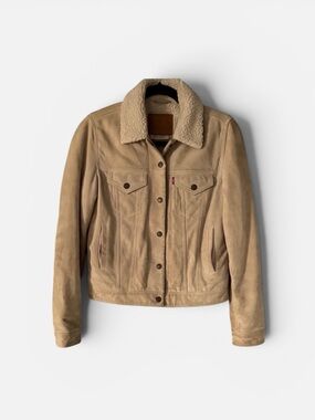 Levi's Cream Goat Suede Sherpa Lined Jacket